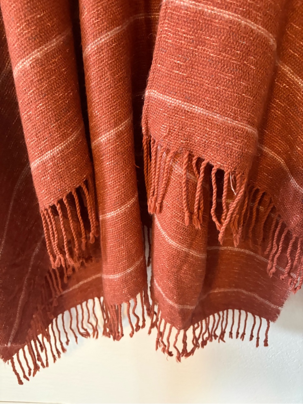 Universal Thread Rust Open-Front Fringe Poncho - Picture 5 of 16